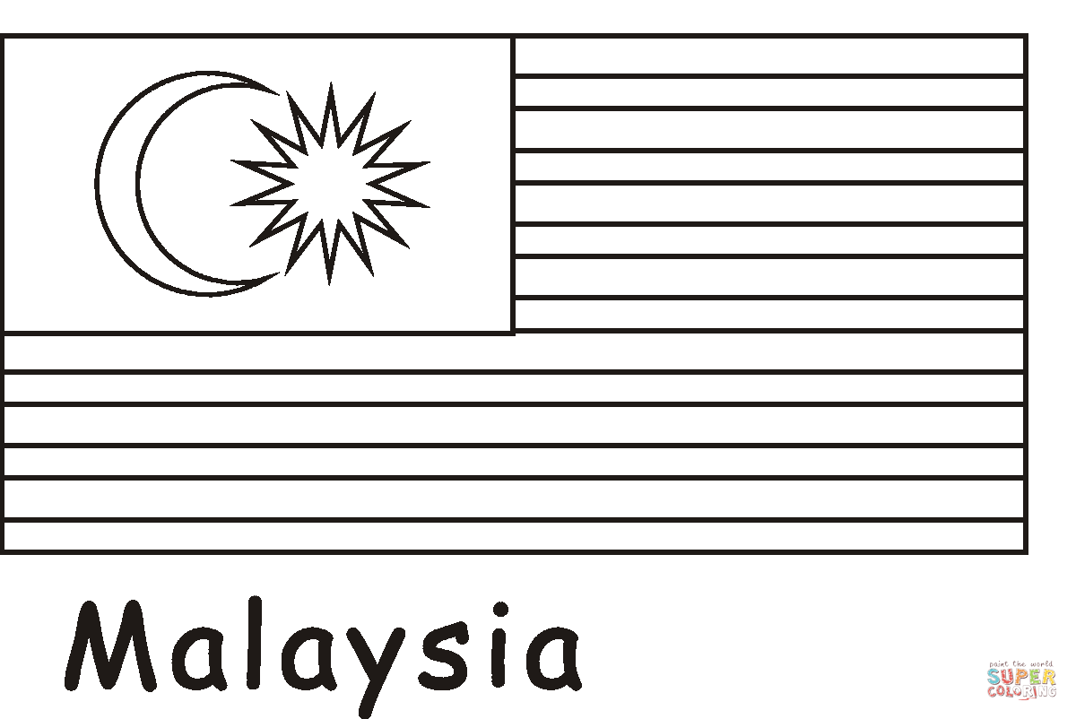 Malaysia flag coloring page free printable coloring pages