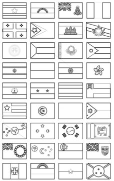 Flags of the world coloring pages for teens and adults printables for teachers illustration