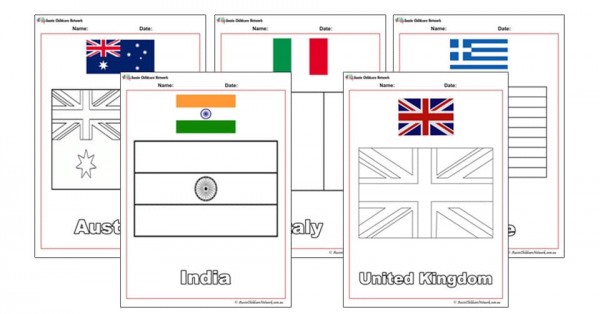 Free world flags colouring pages to download