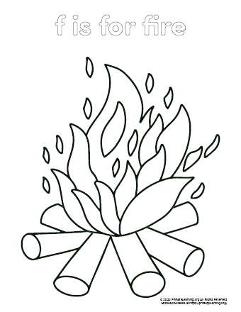 Fire coloring page