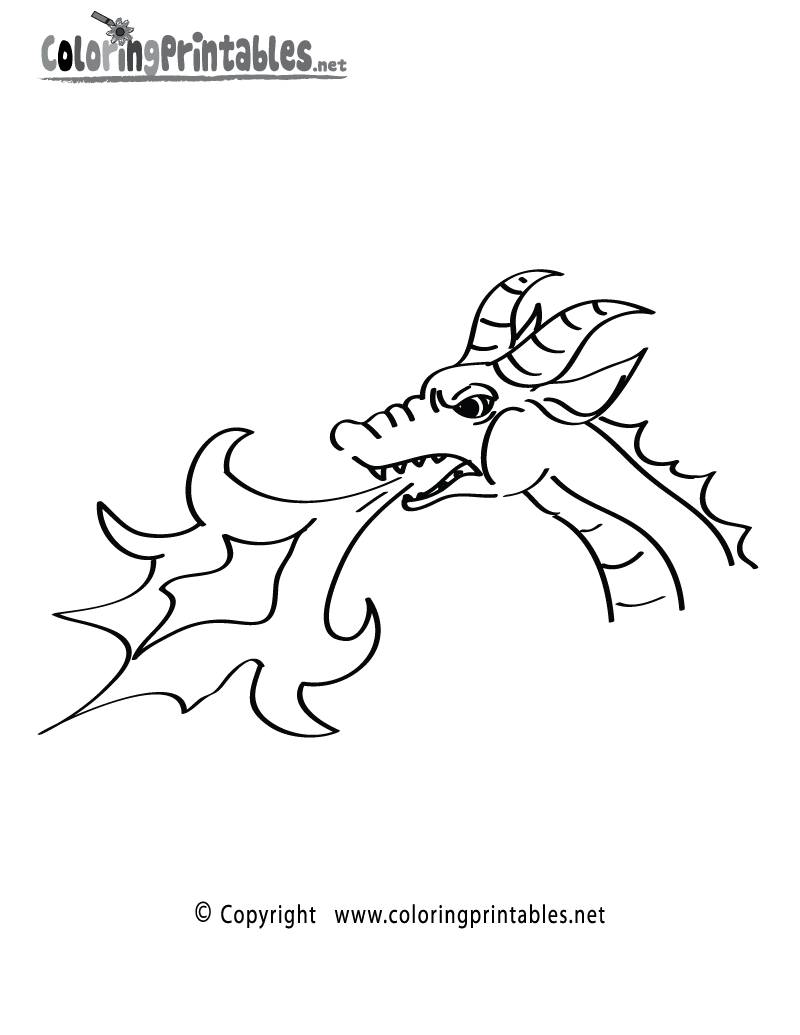 Dragon fire coloring page