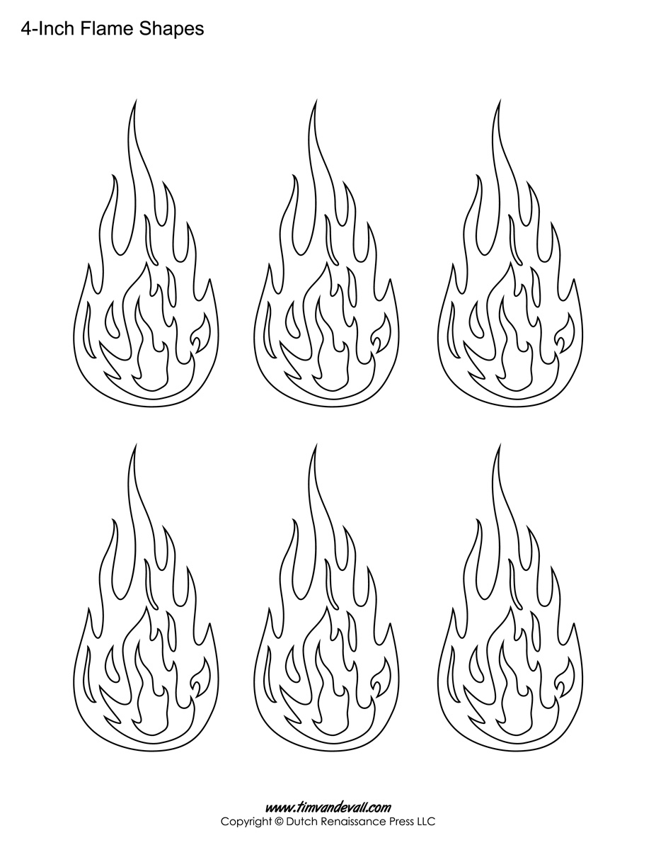 Printable flame stickers flame templates â tims printables