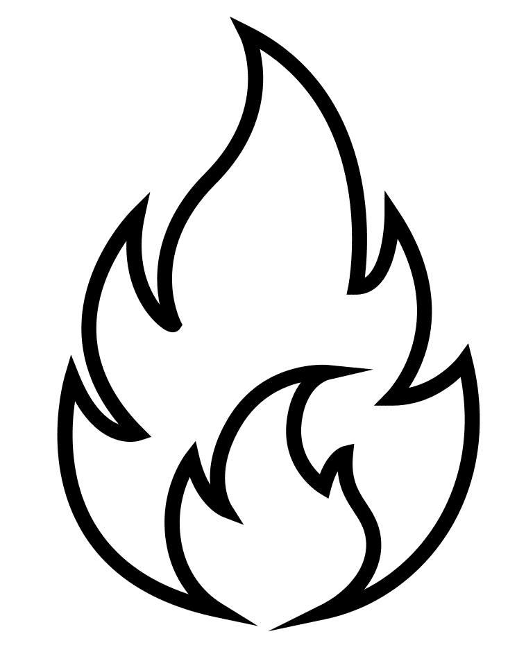 Flame free coloring page