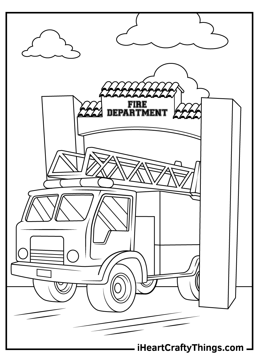 Fire department coloring pages free printables