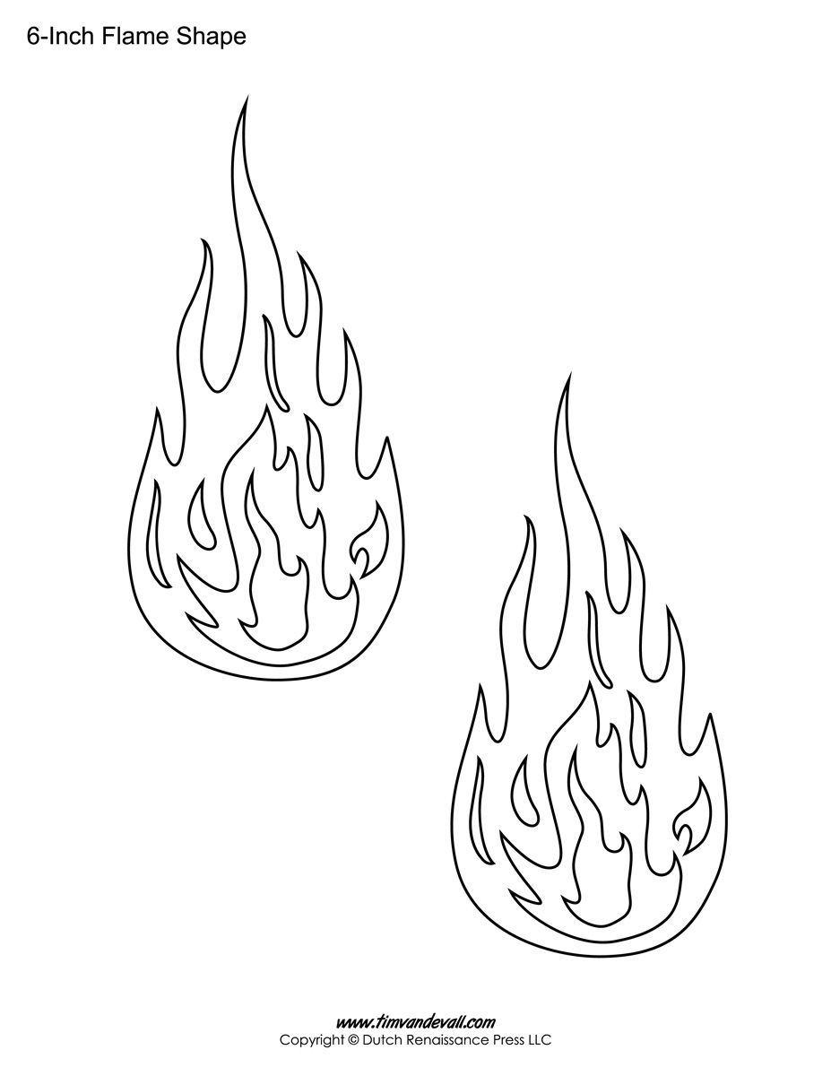 Printable flame stickers flame templates â tims printables