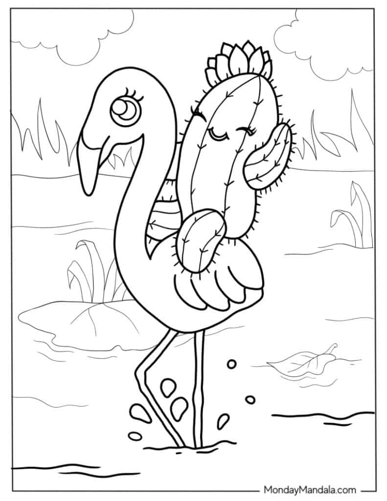 Flamingo coloring pages free pdf printables