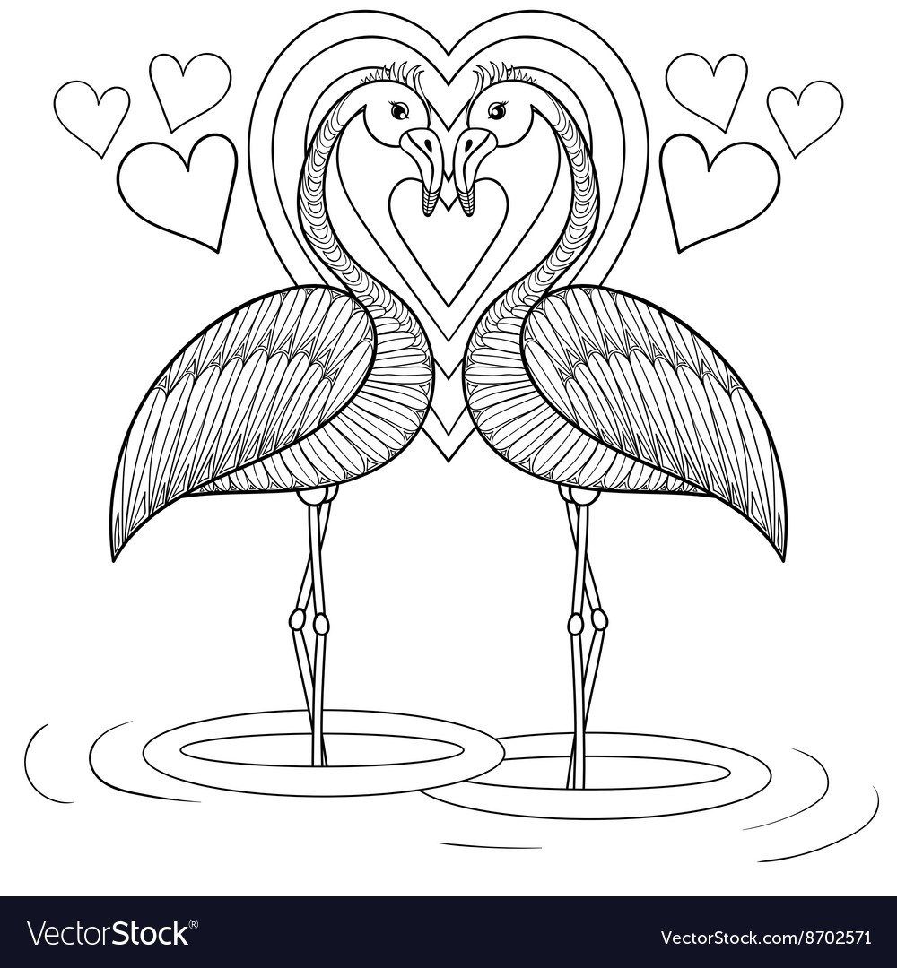 Flamingo coloring pages flamingo coloring pages for kids with coloring pages flamingo vector