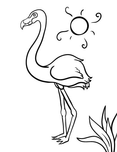 Free flamingo coloring page