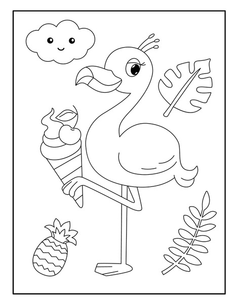 Thousand coloring pages flamingo royalty