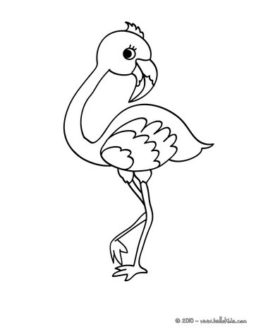 Cute flamingo coloring pages