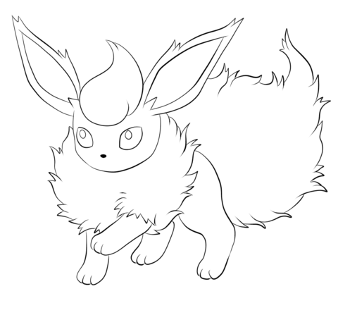 Flareon coloring page free printable coloring pages