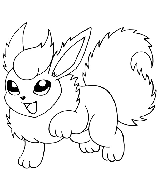 Pokemon coloring page of flareon