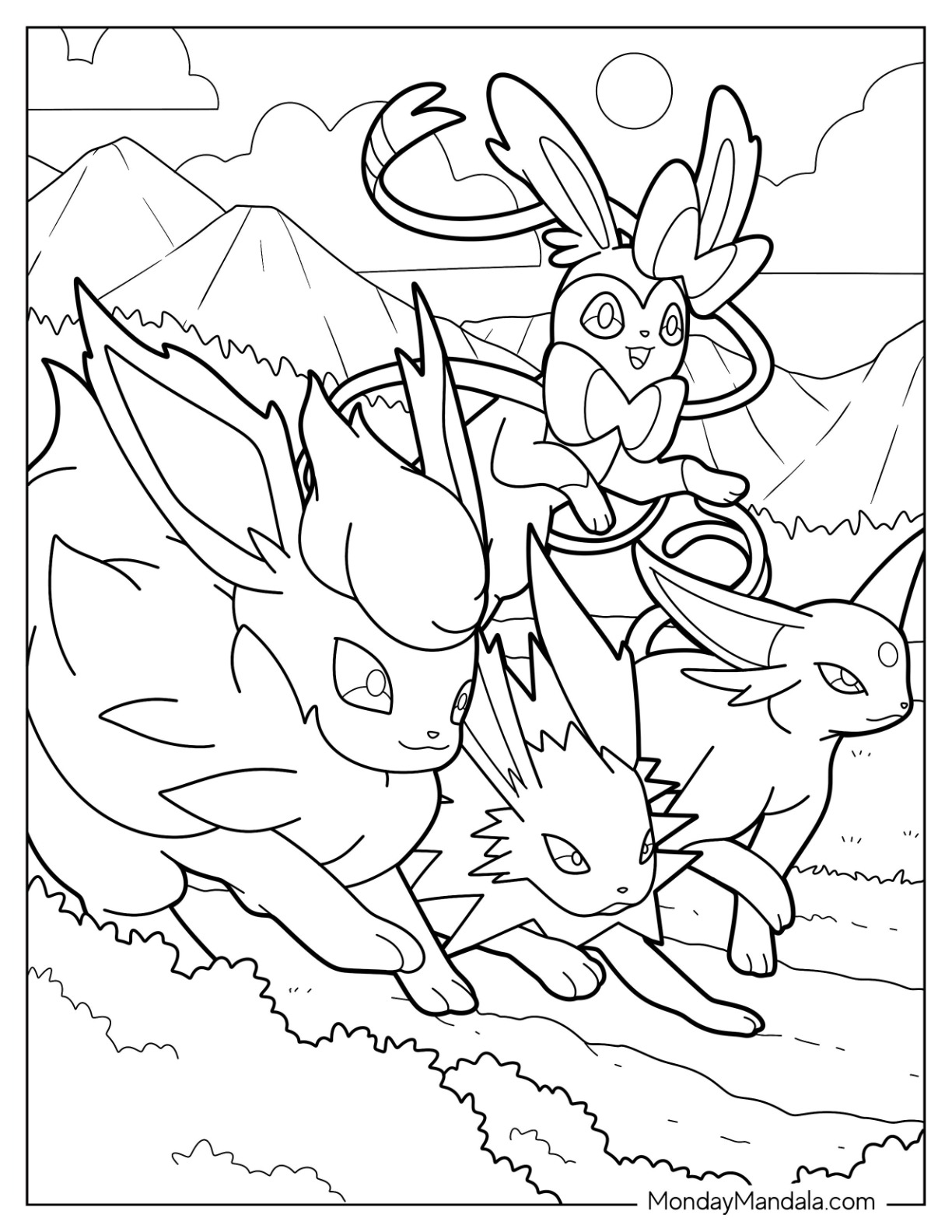 Sylveon coloring pages free pdf printables