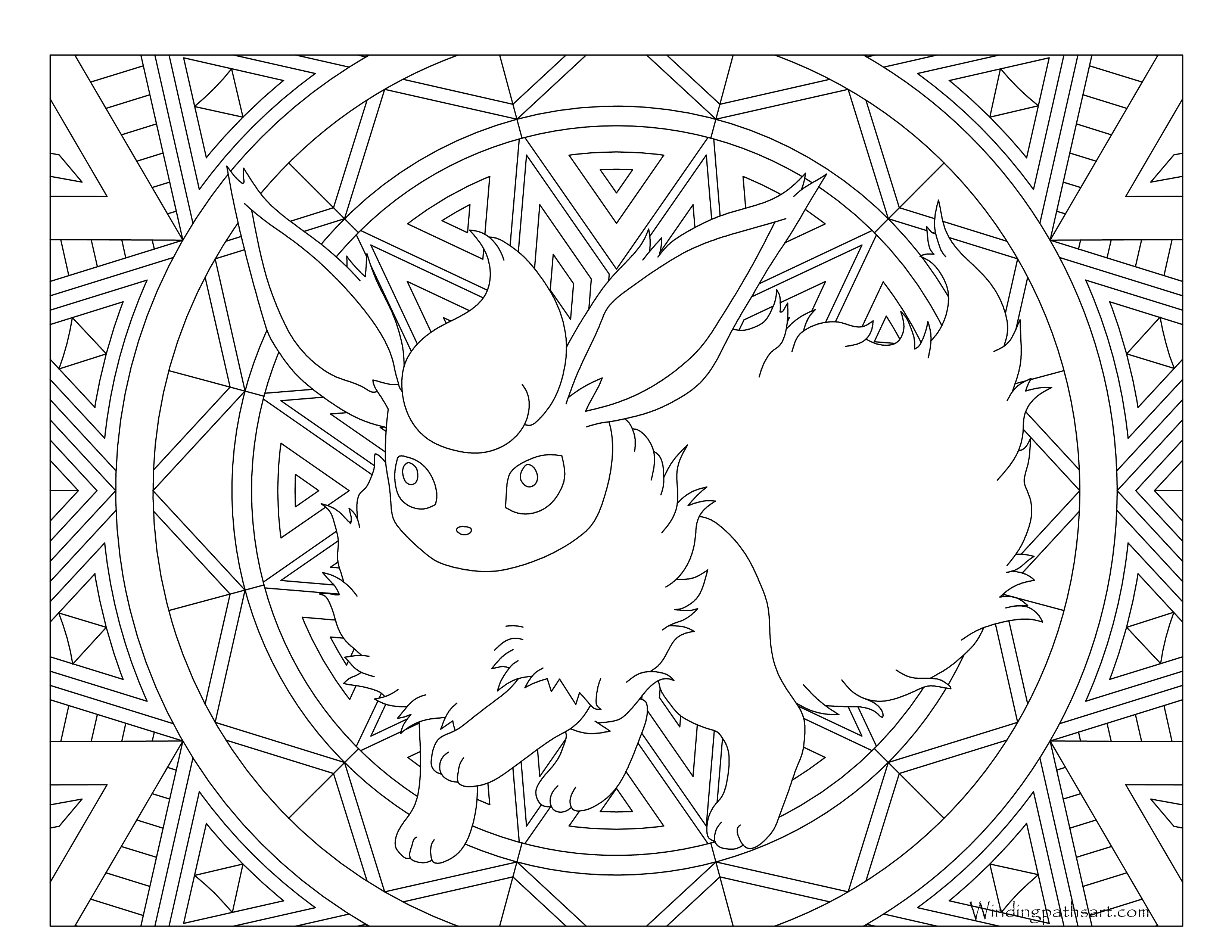 Flareon pokemon coloring page