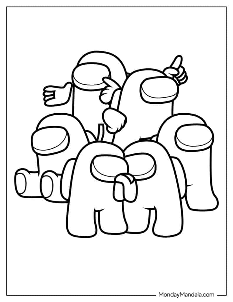 Among us coloring pages free pdf printables