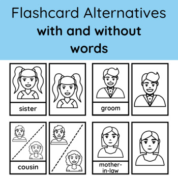 Family relatives flashcards bw printable flashcards a size ell enl