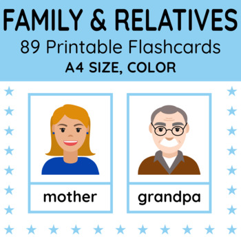 Family relatives flashcards color printable flashcards a size ell enl