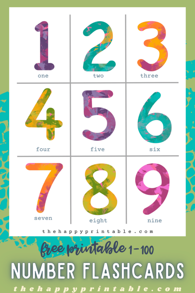 Free printable number flashcards