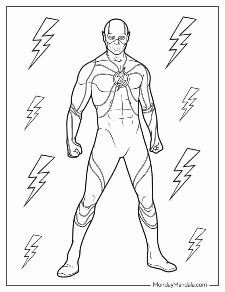 Flash coloring pages free pdf printables