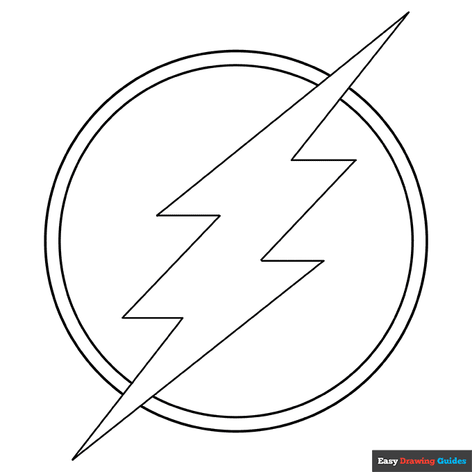 Flash logo coloring page easy drawing guides