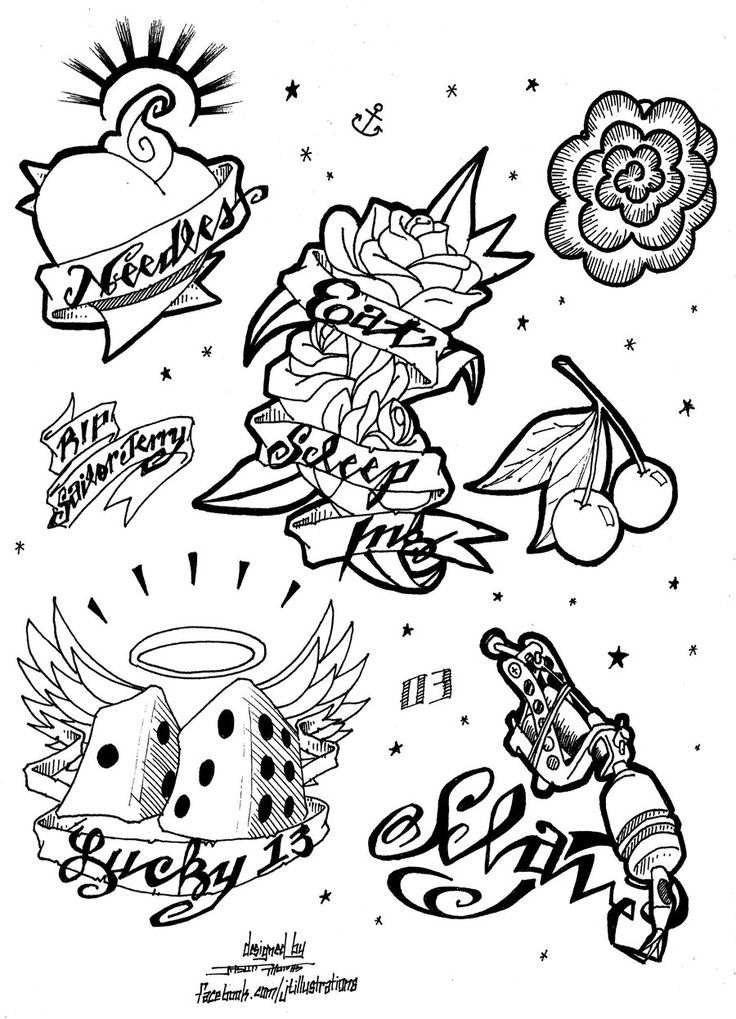 Tattoo flash page mission by jtillustrations on deviantart color tattoo pattern tattoo coloring pages