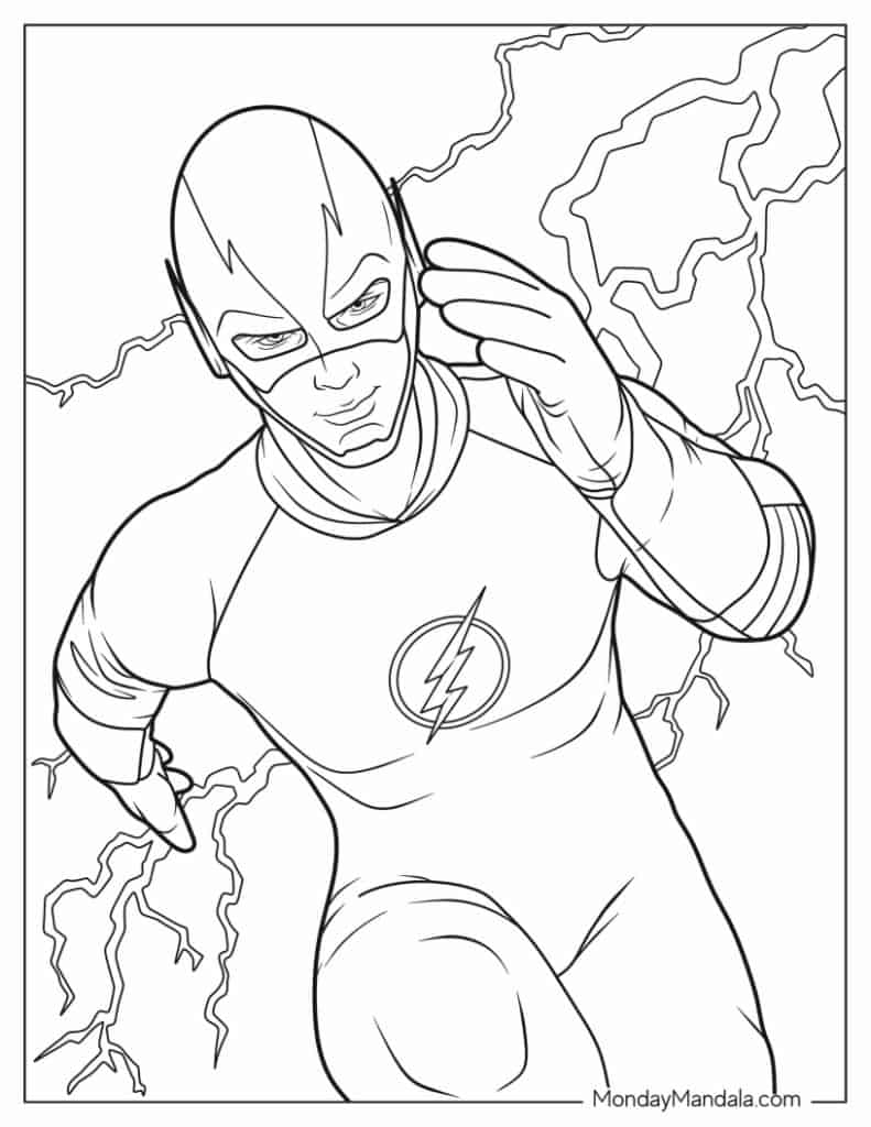 Flash coloring pages free pdf printables