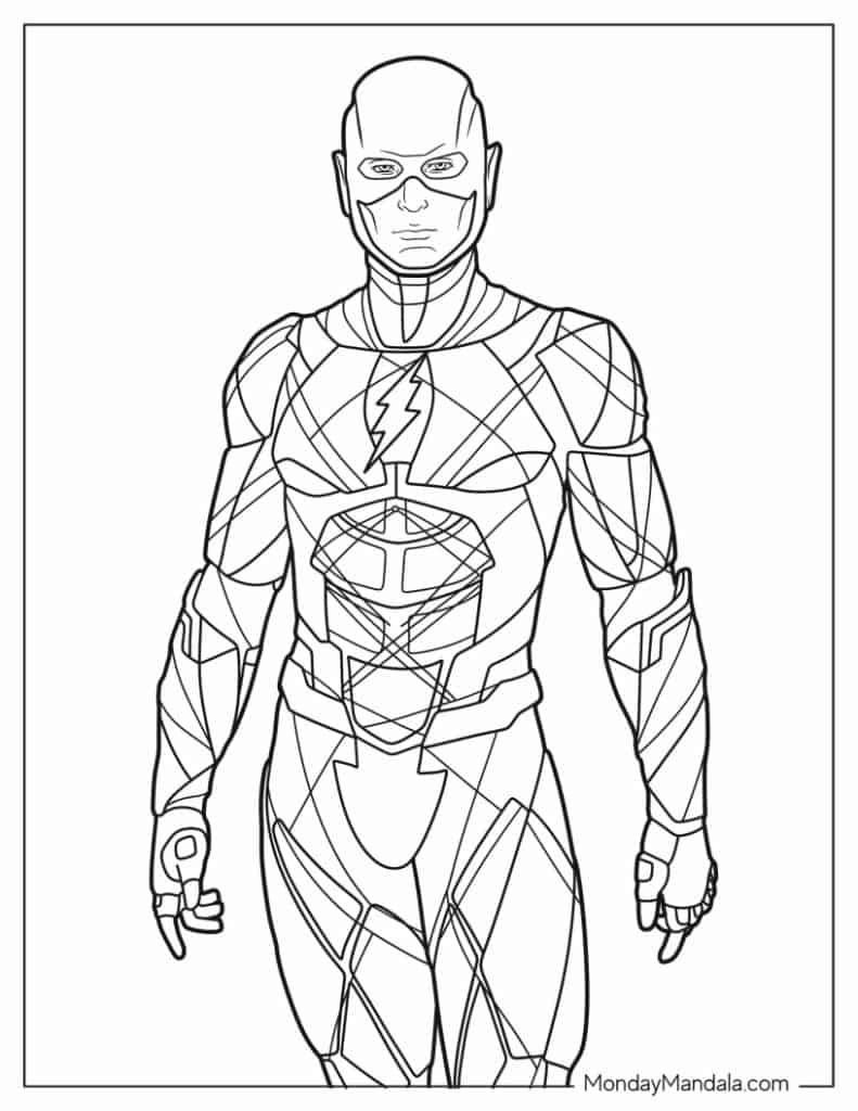 Flash coloring pages free pdf printables