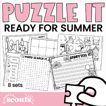 Summer coloring pages summer word search by primary scouts tpt