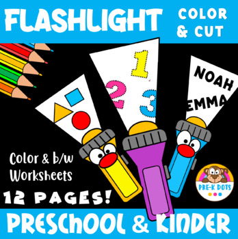 Flashlight color cut craft activity ot preschool and kinder by pre