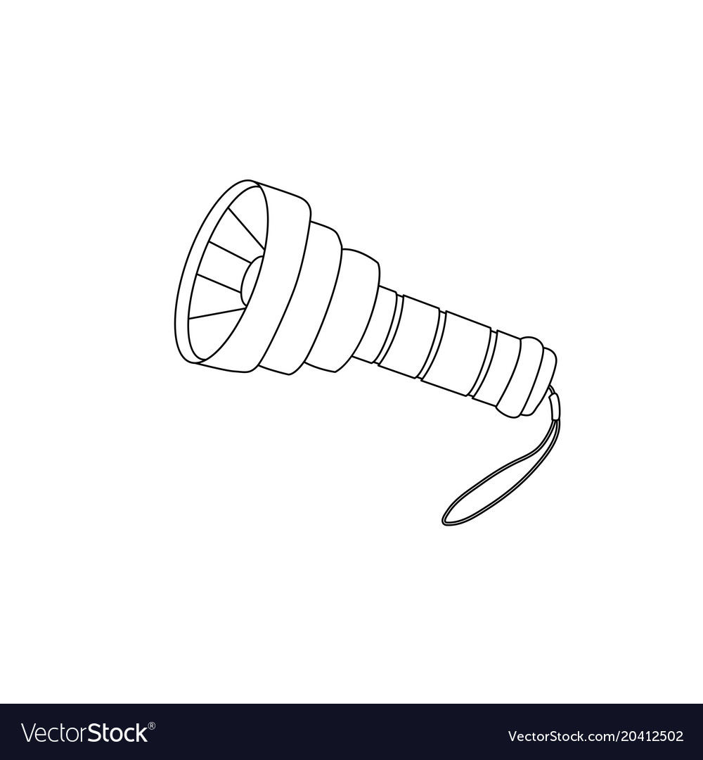 Flashlight outline coloring page royalty free vector image