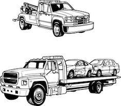 Vector line illustrations tow trucks stock vector royalty free shutterstock truck coloring pages tow truck towing