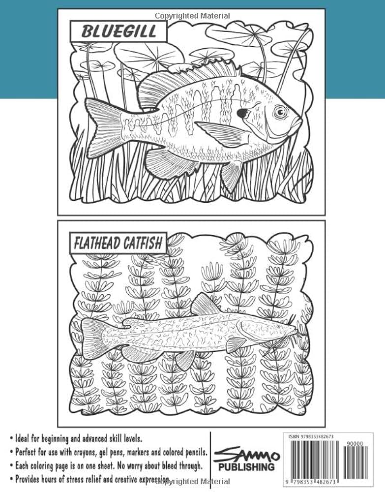 Freshwater fish of louisiana coloring book for kids teens adults a collection of popular freshwater fish to color morrison sam books