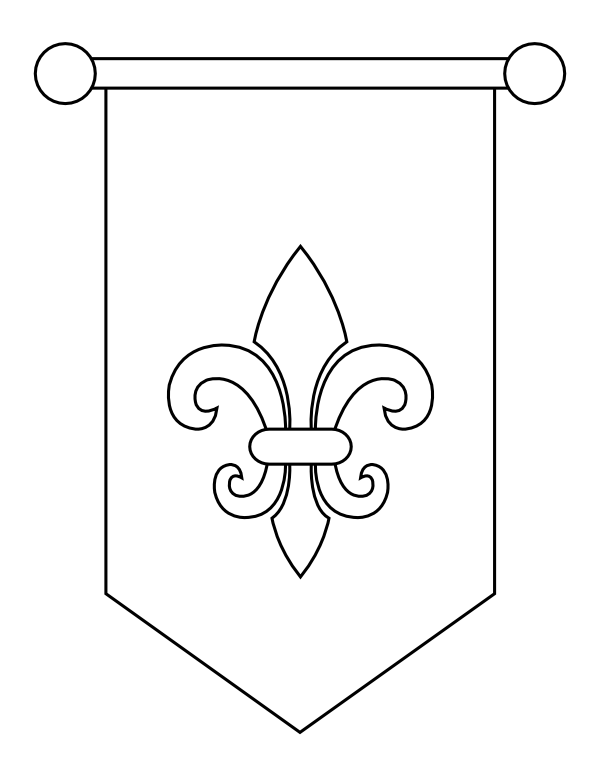 Printable fleur de lis banner coloring page