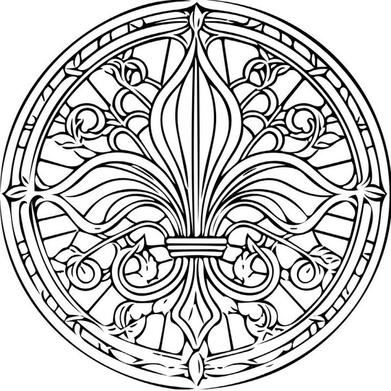 Each fleur de lis png svg coloring pages stained glass patterns vector laser cnc patterns