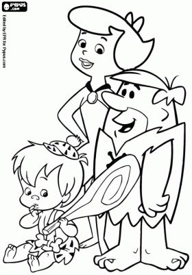 Pebbels and bambam cartoon coloring pages rubbles the rubble family barney betty and bamm