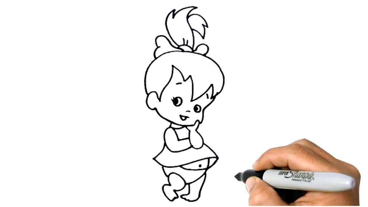 How to draw baby flintstones easy step by step