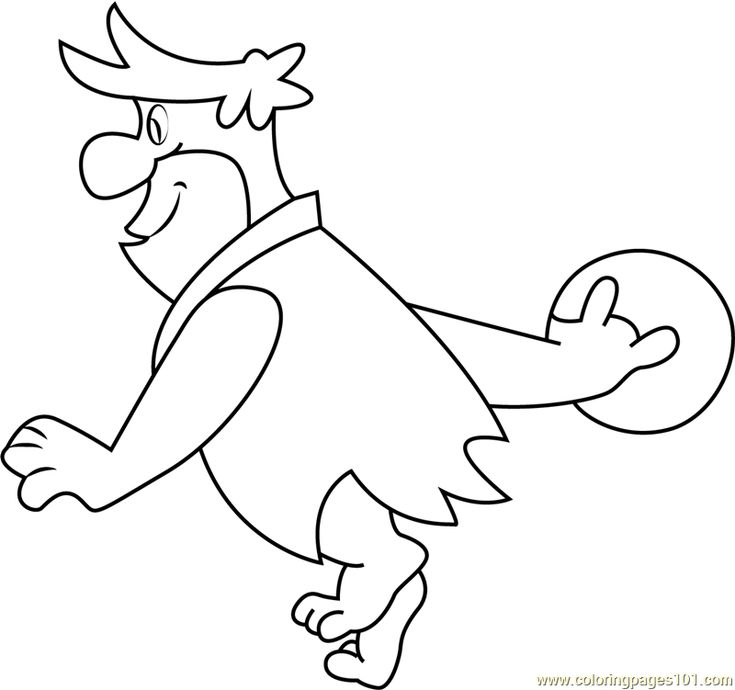 Fred flintstones play bowling printable coloring page for kids and adults fred flintstone cartoon caracters flintstone cartoon