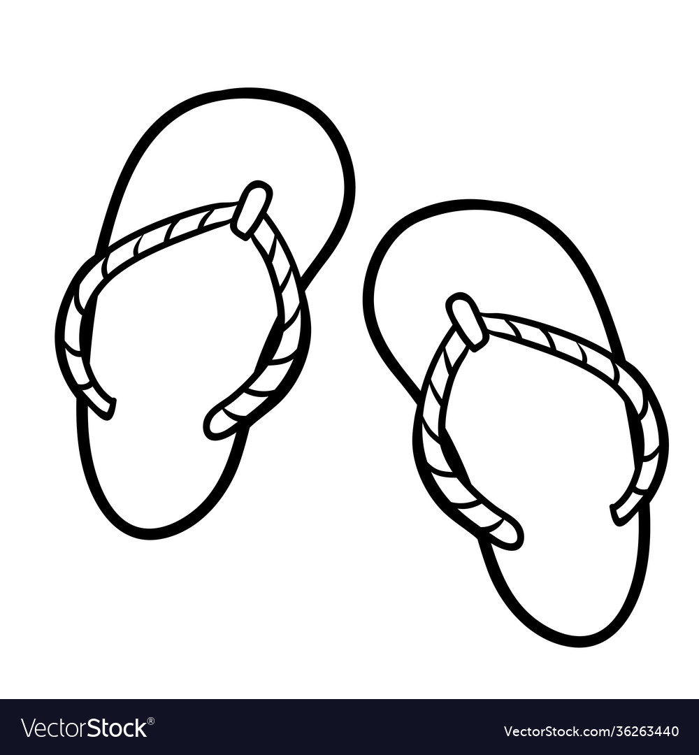 Coloring book flip flops royalty free vector image