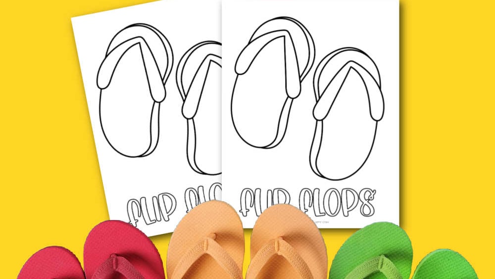 Free flip flop coloring page