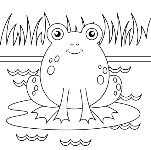 Cute frog coloring page free printable coloring pages