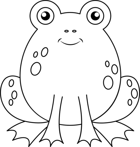 Cute frog coloring page free printable coloring pages