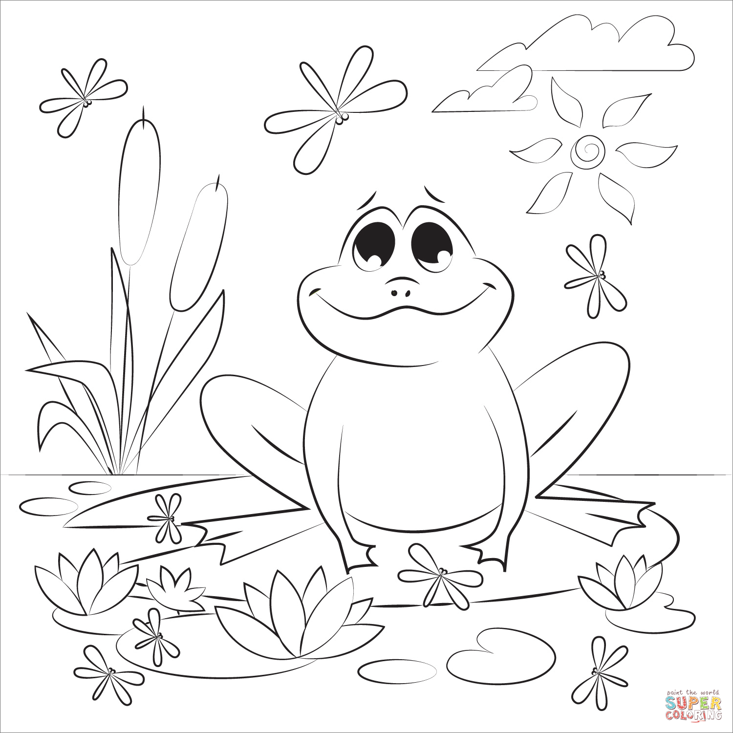 Frog coloring page free printable coloring pages