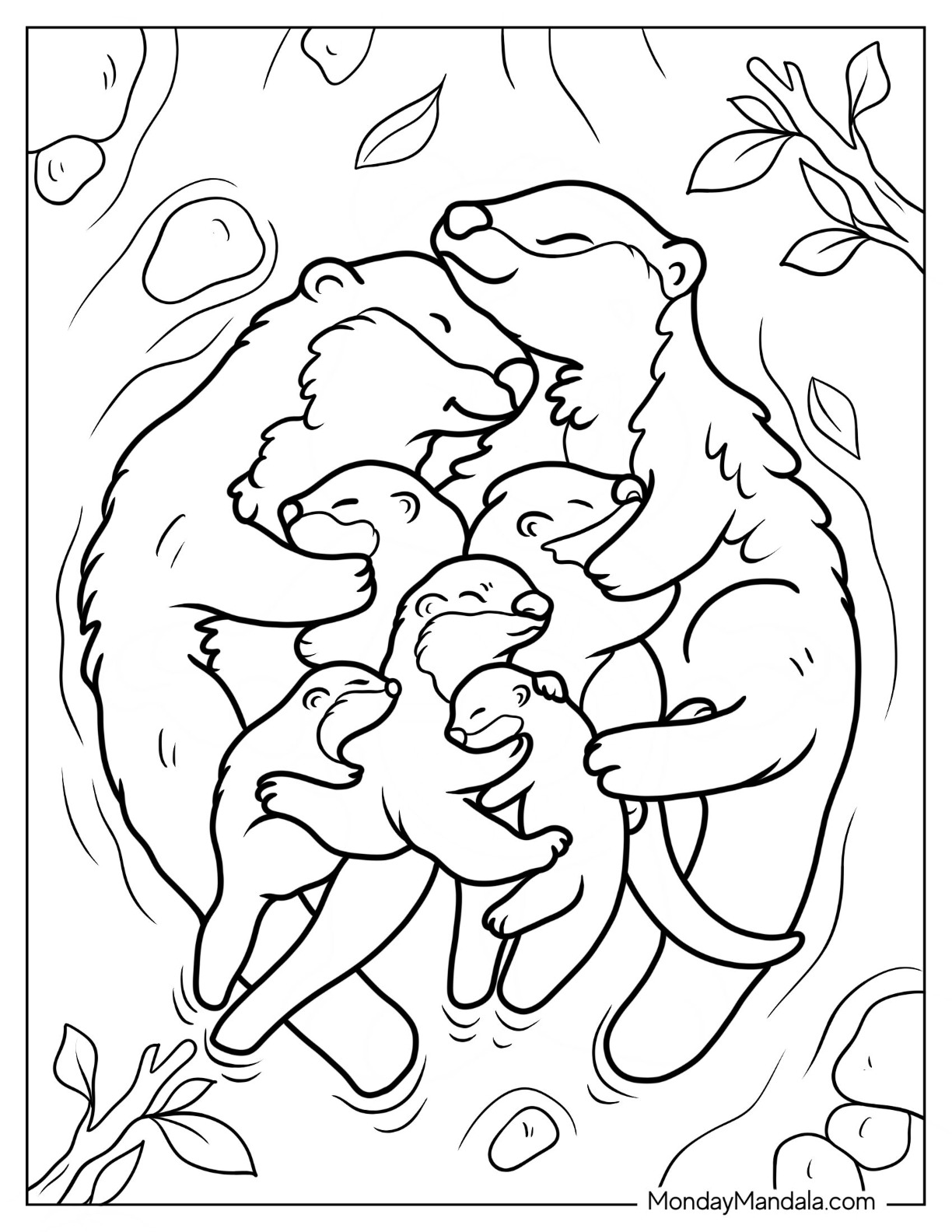 Otter coloring pages free pdf printables