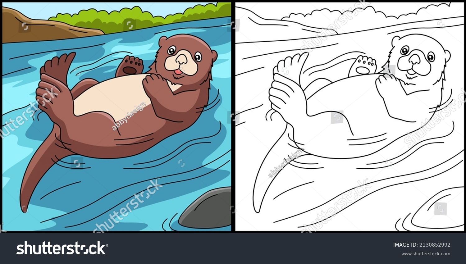 Otter coloring pages images stock photos d objects vectors