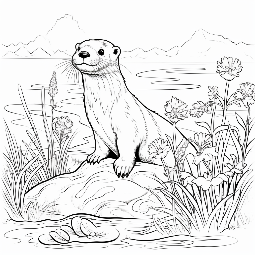 Otter coloring pages