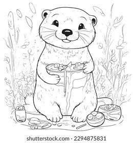 Otter coloring pages images stock photos d objects vectors