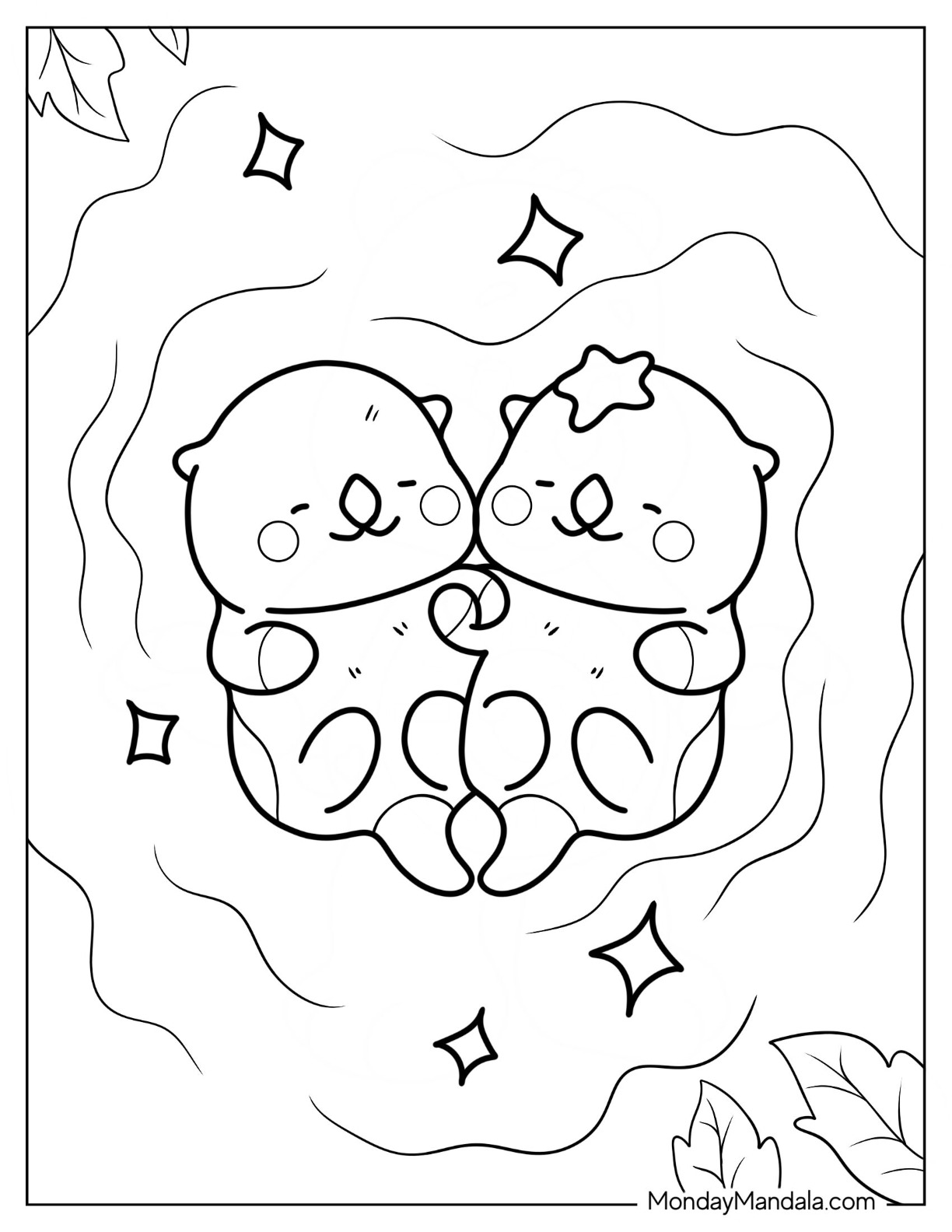 Otter coloring pages free pdf printables