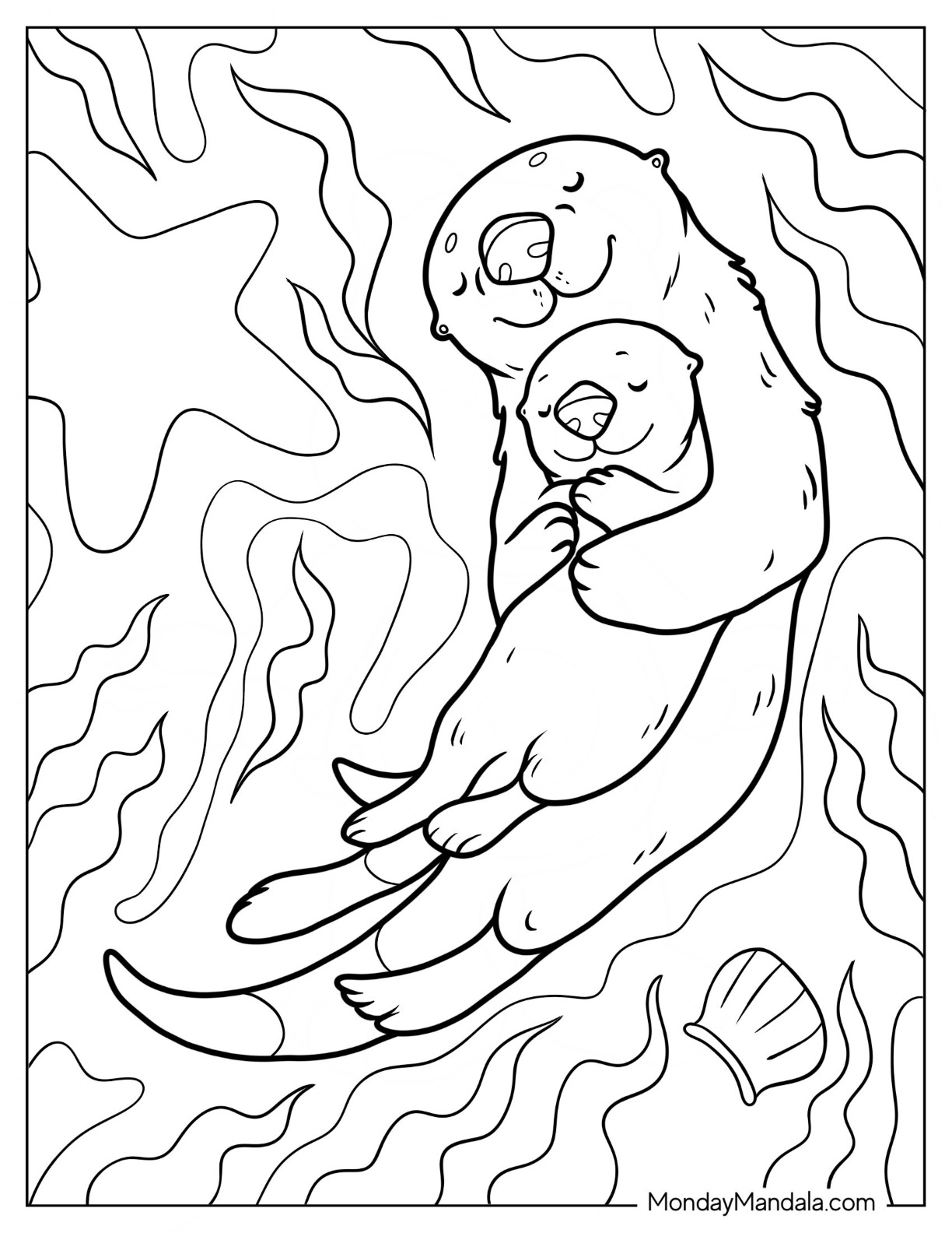 Otter coloring pages free pdf printables