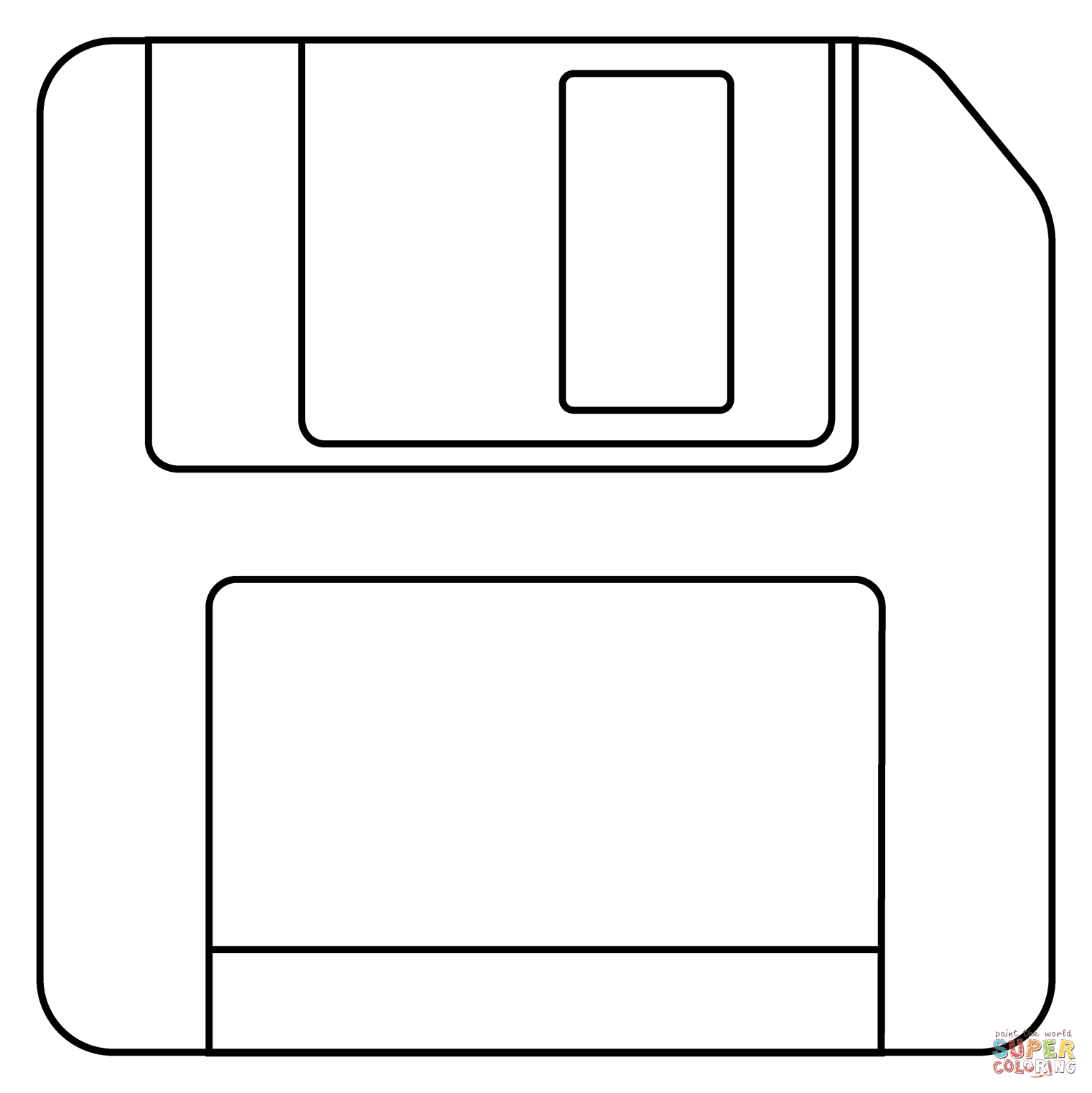 Floppy disk emoji coloring page free printable coloring pages