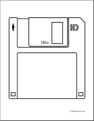 Clip art floppy disk coloring page i